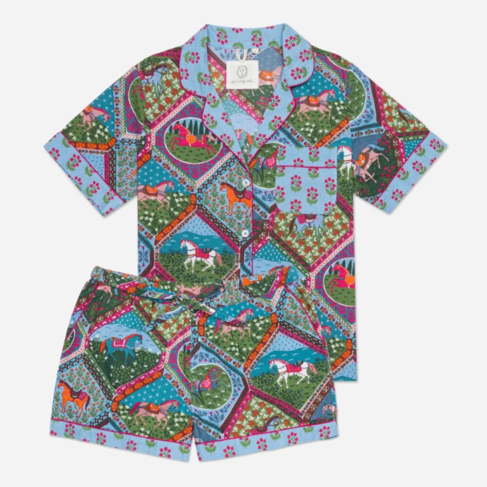 Print Fresh Short PJ Set in High Horse sz Medium